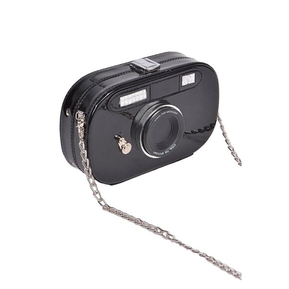 Vintage Camera Iconic Retro Purse Convertible Bag Clutch Crossbody Novelty Gold - Picture 11 of 12